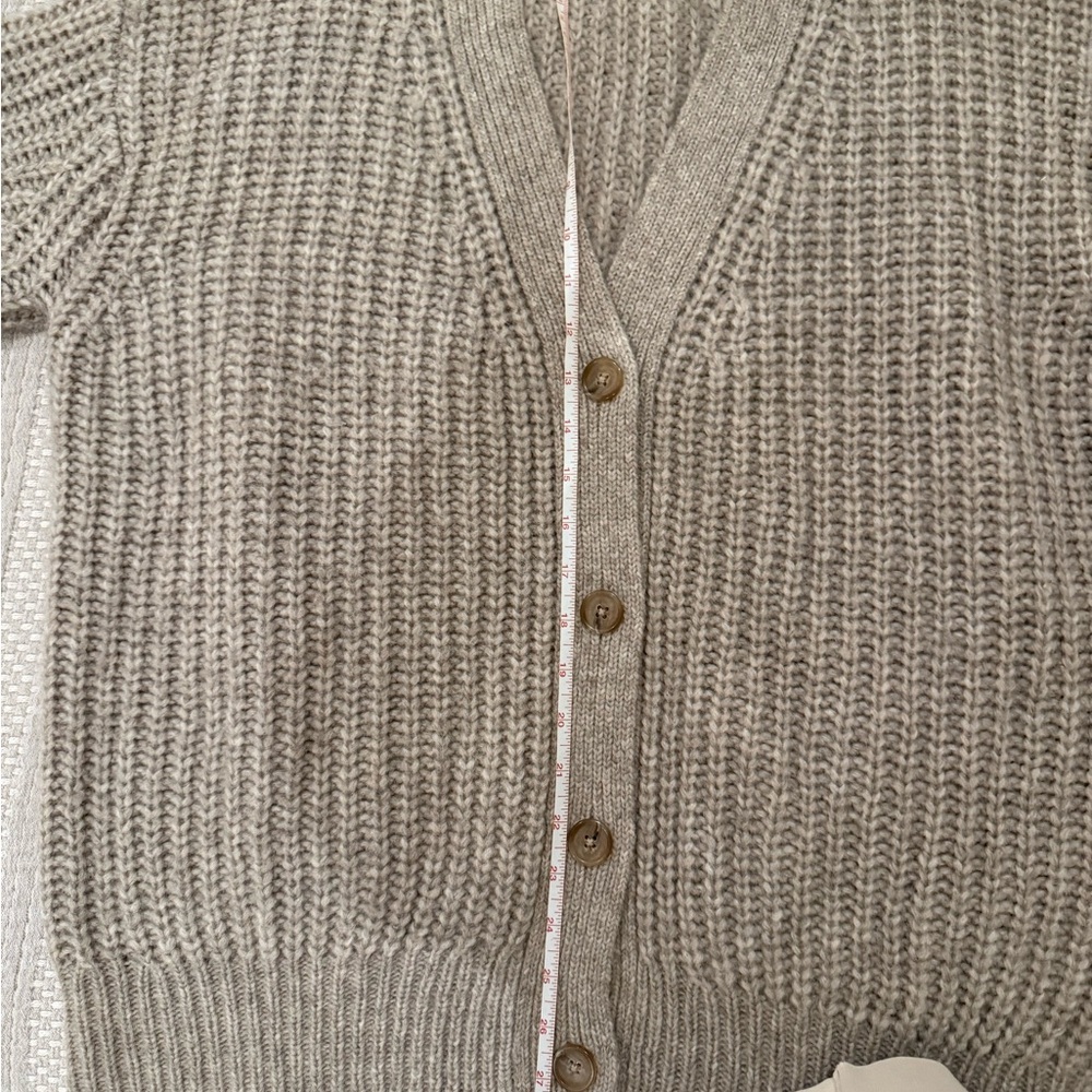 Jenni Kayne Alpaca Oversized Cocoon V Neck Cardigan Oatmeal XS - Picture 15 of 15